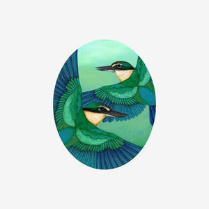 Kitchen Dining: Ceramic Art Tile | Sacred | Kotare Birds