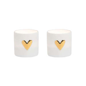 Gold Heart Tealights | Set Of 2