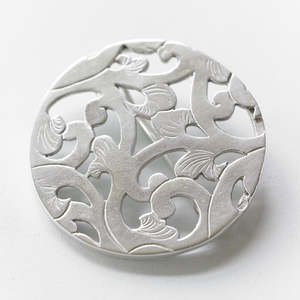 Brooches: Karakusa Solid Silver Brooch