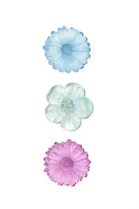 Glass Artists: Garden Path Flower Set Of 3 | Soft Spring | Fuchsia