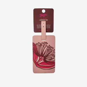 Bags Pouches: Luggage Tag | Pink Pohutakawa