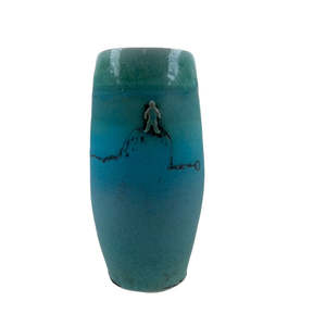 Vases: Man on a Hill Turquoise Vase