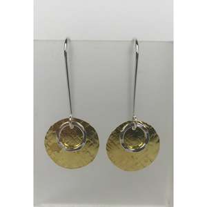 Ali Shannon: Brass Disc Circle Earrings