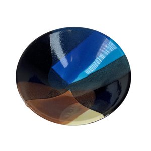 Brian Gartside: Medium Small Shallow Bowl | Blue & Brown Splash
