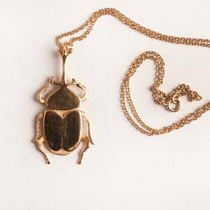 Frances Battersby: Kabutomushi 14ct Gold Plate Necklace