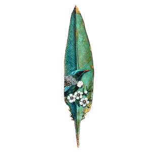 Justine Hawksworth: Copper Feather | Tūī On Manuka Flowers