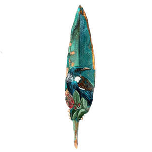 Copper Feather | Tūī On Pohutakawa Flower