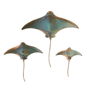 Copper Stingray Trio | Green With Copper Edges