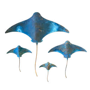 Blue Copper Stingrays | Set Of 4