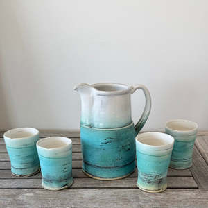 Brendan Adams: Turquoise Jug & Tumblers | Set Of 5