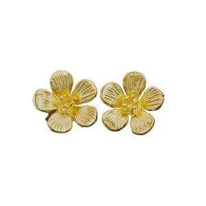 Flower Stud Earrings | Gold Plated Sterling Silver