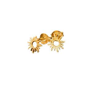 Blazing Sun Stud Earrings | Gold Plated Sterling Silver