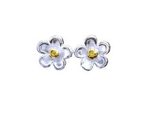 Jewellery: Flower Stud Earrings | Sterling Silver