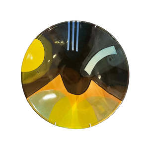 Handcrafts: Wall Hung Bowl | Yellow Green Brown