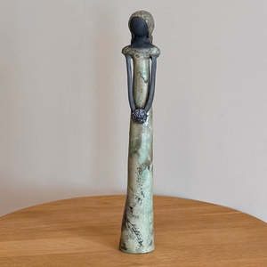 Sculptors: Lady In Black Clay | Green Shiny Glaze