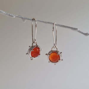 New: Carnelian Rounds | Drop Earrings