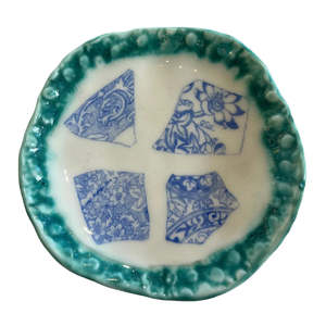 New: Trinket Dish | Mosaic Green Rim