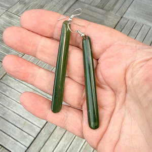 Pounamu Drop Earrings 8cm