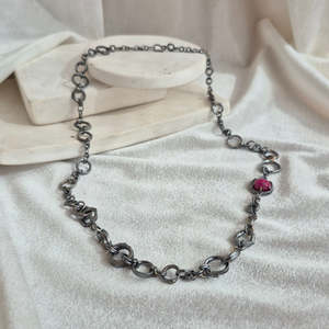 Jewellery: Oxidised Silver & Ruby Necklace