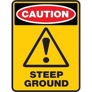 CAUTION STEEP GROUND - Portrait