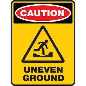 CAUTION UNEVEN GROUND - Portrait