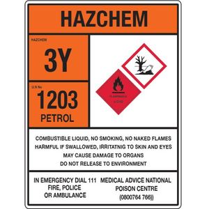 Products: HAZCHEM Square 3Y PETROL