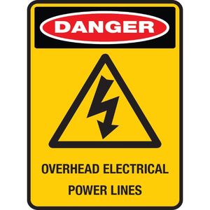 DANGER OVERHEAD ELECTRICAL POWER LINES - Portrait