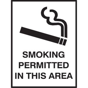 Products: SMOKING PERMITTED IN THIS AREA - Portrait