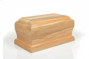 Solid Wood Cremation Urns: Grecian Rimu Cremation Urn with Paua Inlay