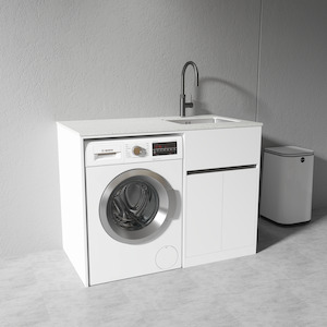 Laundry: 1200MM WHITE PLYWOOD LAUNDRY STATION