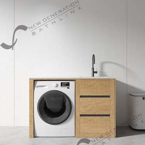 1300MM LAUNDRY TUB-PLYWOOD CABINET & MARBLE BENCH