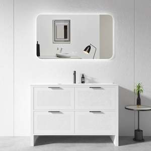 Vanity: Vanity - 1200mm White Plywood Floor Standing Vanity Unit