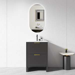 600mm Black Plywood Floor Standing Vanity Unit