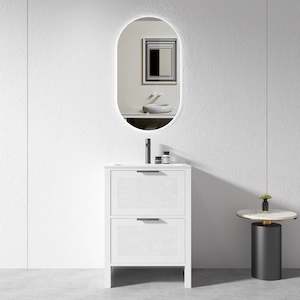 Vanity: 600mm White Plywood Floor Standing Vanity Unit