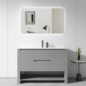 Vanity: Vanity - 1200mm Grey Plywood Floor Standing Vanity Unit