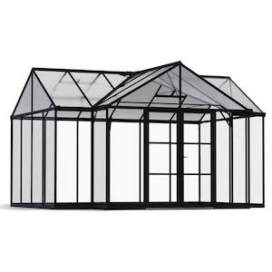 greenhouses-&-garden-covers: Triomphe Orangery  Garden Chalet Greenhouse - Black Frame