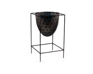 Dimple Planter on Cube Legs - Antique Black