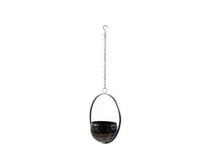 Indoor Planters Stands Garden Structures Figurines: Dimple Hanging Planter - Antique Black