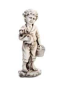 Indoor Planters Stands Garden Structures Figurines: Figurine - Boy with Dog