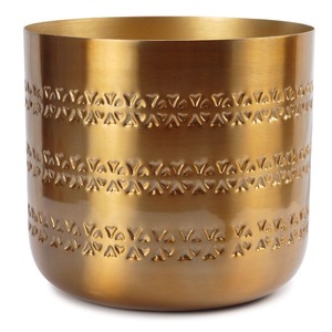 Indoor Planters Stands Garden Structures Figurines: Daru Indoor Metal Planter - Brass Finish