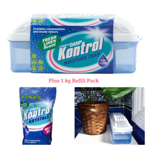Moisture Kontrol Moisture Absorber: Slimline Moisture Trap + 1kg Refill - Linen Scent
