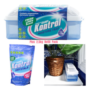 Moisture Kontrol Moisture Absorber: Slimline Moisture Trap + 2.5kg Refill - Linen Scent