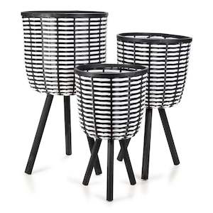 Capella Planter Set of 3 - Black & White