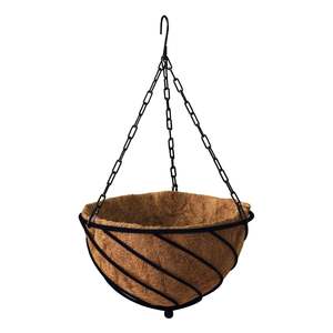 Outdoor Garden Features Hanging Baskets: Hanging Basket Teardrop with Liner & Chain