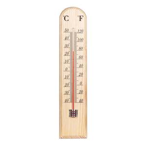 Great Specials: Wall Thermometer - Wood 25cm