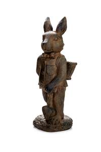 Indoor Planters Stands Garden Structures Figurines: Figurine - Mr Rabbit Large - Rusted Iron Finish 66cm