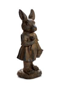 Indoor Planters Stands Garden Structures Figurines: Figurine - Mrs Rabbit Large - Rusted Iron Finish 66cm