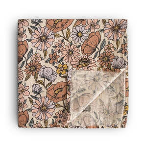Baby Child: Mushie Swaddle - Retro Flowers