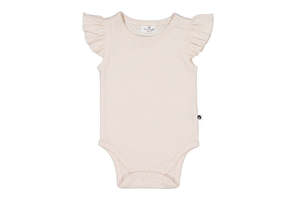 Almond Blush | Pointelle Flutter Bodysuit