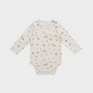 Clothing: Organic Cotton Fernley Bodysuit - Forest Gathering